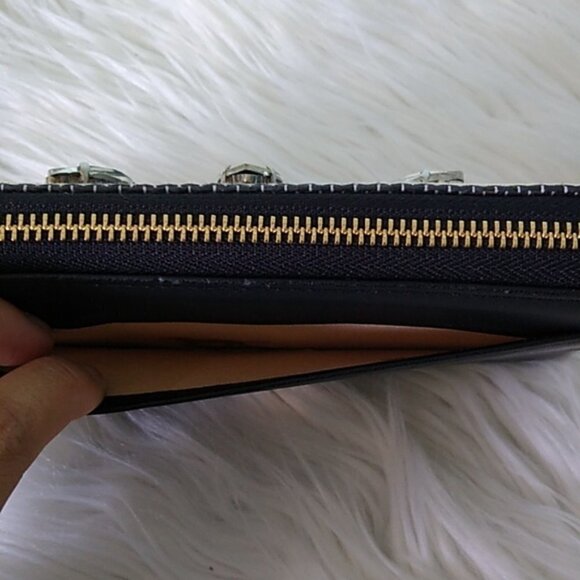 Deux Lux Ravello Crystal Embellished Woven Stripe Zip Around Wallet - Picture 10 of 15